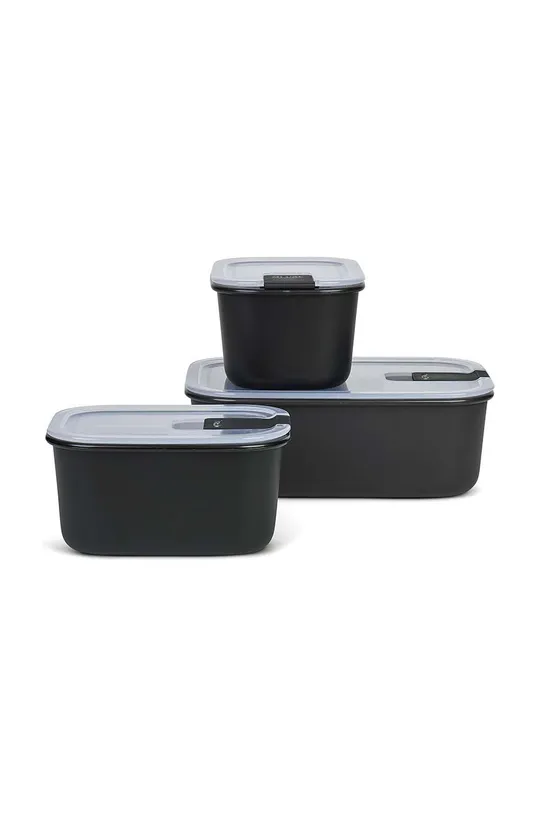 nero Mepal set contenitori portaoggetti con coperchio EasyClip 2 x 450 ml / 1 L pacco da 3 Unisex