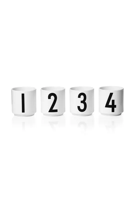 biela Sada pohárov Design Letters Mini Cups 4-pak Unisex