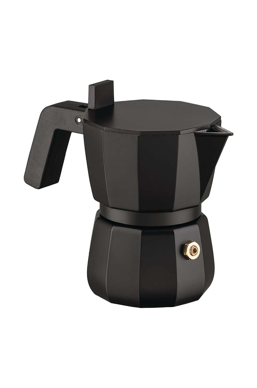 Alessi MT18/6 Ossidiana Espressomachine, roestvrij staal, aluminium, 10 cm, h 22,5 cm, 30 cl