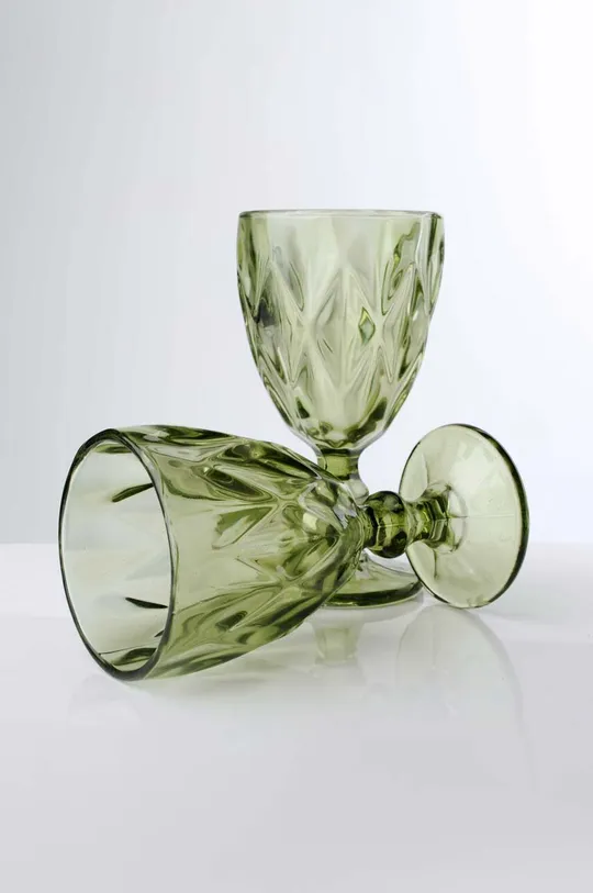 Σετ ποτηριών κρασιού Affek Design Elise Green 250 ml πράσινο