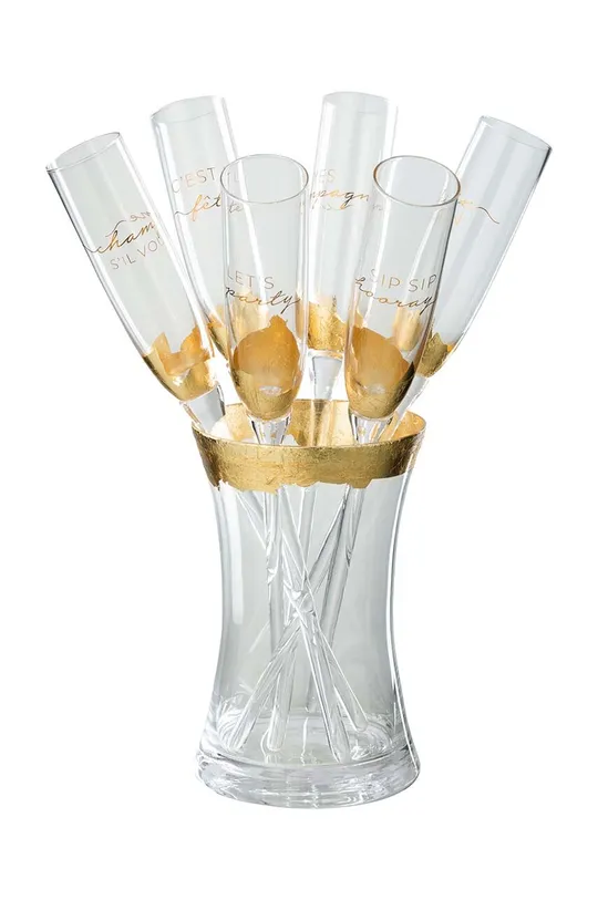 multicolore J-Line set calici per il champagne Champ pacco da 6 Unisex