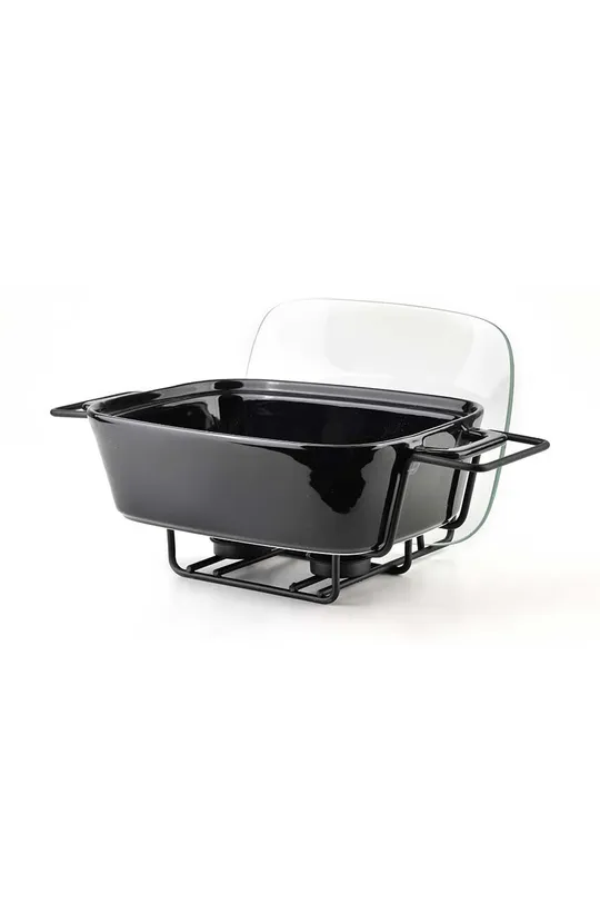 Керамическая посудина с крышкой и нагревателем Cookini Modern Kichen чёрный