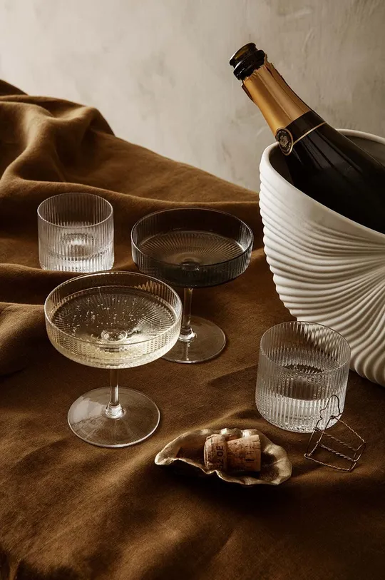 Pohár na šampanské ferm LIVING Ripple Champagne 2-pak Unisex