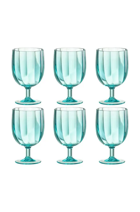бирюзовый Набор бокалов для вина J-Line Glass Plastic 6 шт Unisex