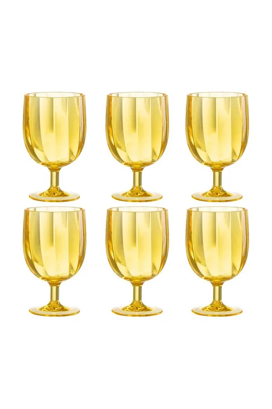 бежевый Набор бокалов для вина J-Line Plastic Yellow 6 шт Unisex