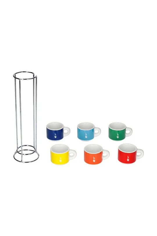 Bialetti set di tazze da espresso con supporto Color pacco da 6 multicolore