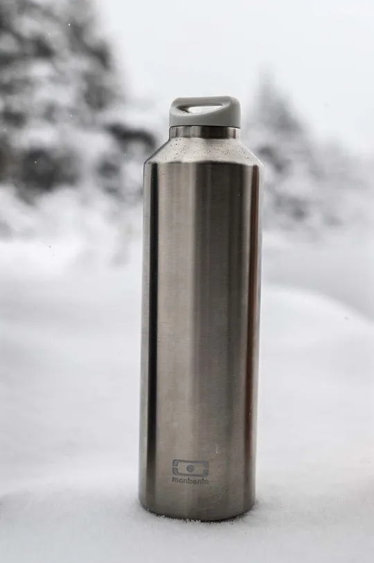 πολύχρωμο Θερμικό μπουκάλι Monbento Steel Metallic Silver 500 ml