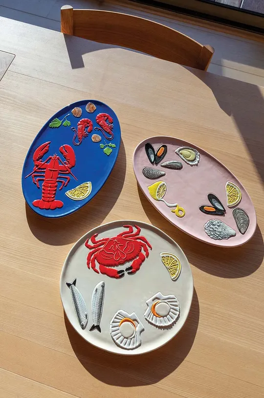 &k amsterdam talerz Platter de la mer crab multicolor