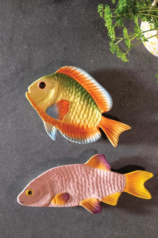 &k amsterdam talerz Plate Fish Rainbow multicolor