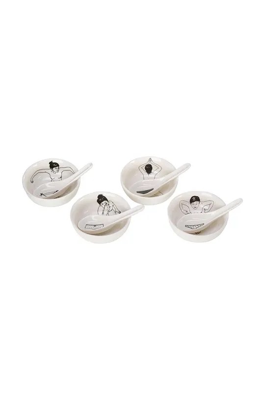 білий Набір мисок з ложками Pols Potten Undressed Bowls 200 ml 4-pack Unisex