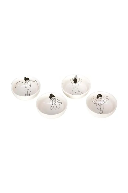 Набір мисок з ложками Pols Potten Undressed Bowls 200 ml 4-pack білий