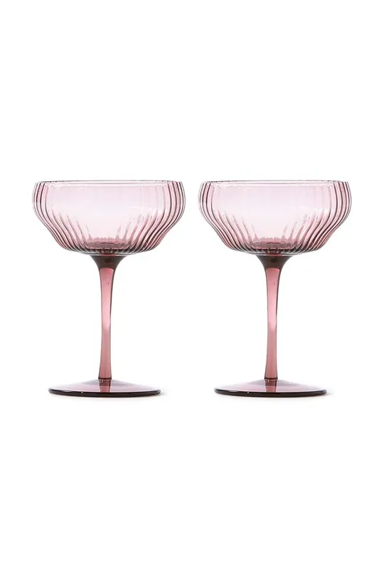 ροζ Σετ ποτηριών κρασιού Pols Potten Pum Coupe Glasses 250 ml 2-pack Unisex