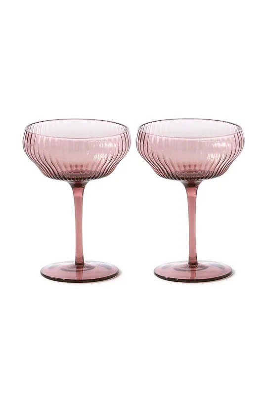 Σετ ποτηριών κρασιού Pols Potten Pum Coupe Glasses 250 ml 2-pack ροζ