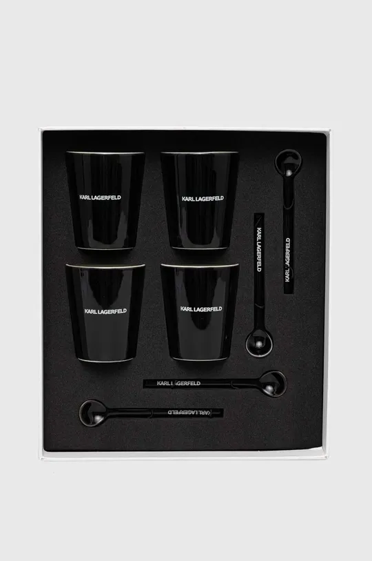čierna Čajová súprava pre 4 osoby Karl Lagerfeld Unisex