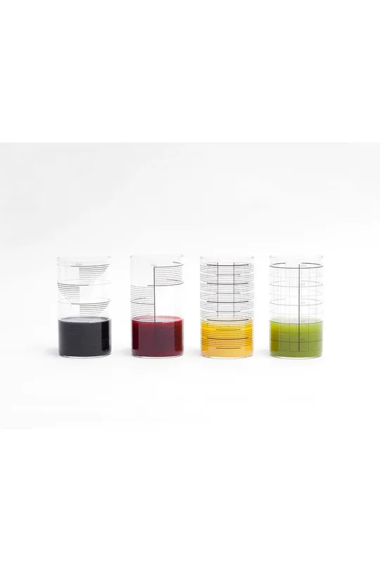 Tre Product zestaw szklanek Square Stripes 500 ml 4-pack transparentny