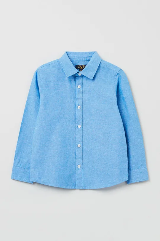 μπλε Παιδικό βαμβακερό πουκάμισο OVS Για αγόρια