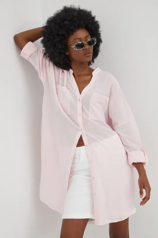ροζ Βαμβακερό πουκάμισο Vero Moda Γυναικεία