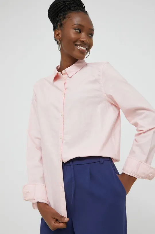 ροζ Βαμβακερό πουκάμισο Pieces Γυναικεία