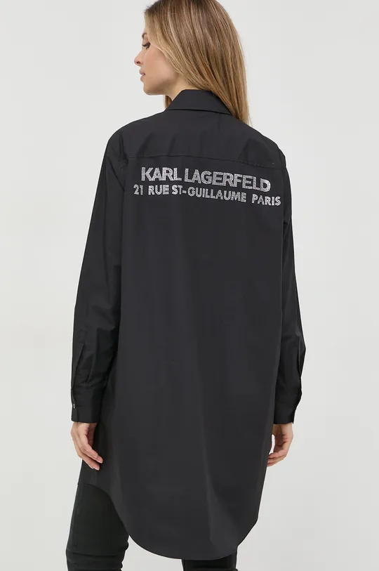 чёрный Хлопковая рубашка Karl Lagerfeld Женский