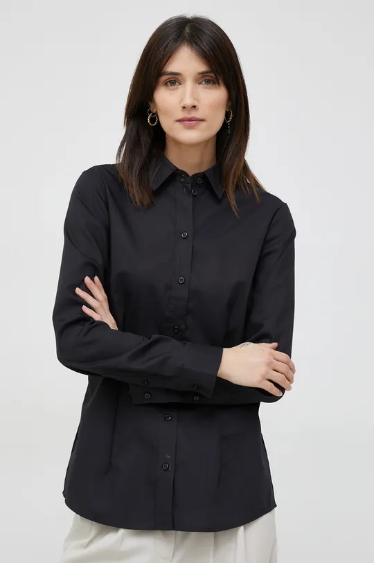 μαύρο Βαμβακερό πουκάμισο Seidensticker Γυναικεία