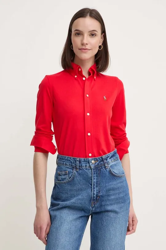 rdeča Bombažna srajca Polo Ralph Lauren