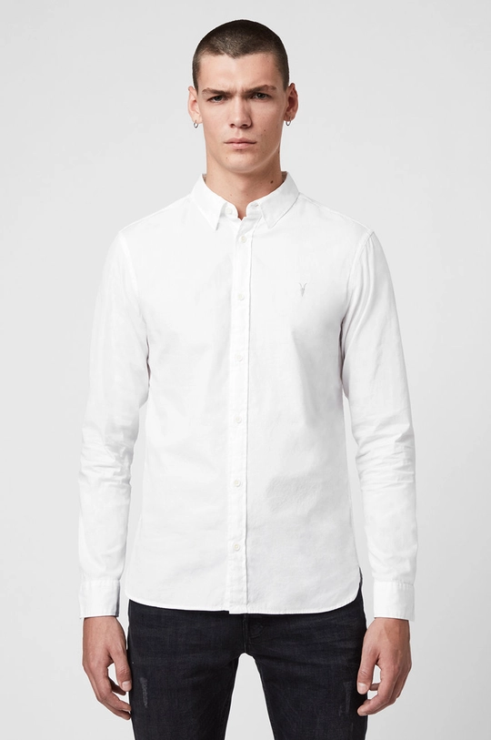 biela AllSaints - Košeľa Redondo LS Shirt Pánsky