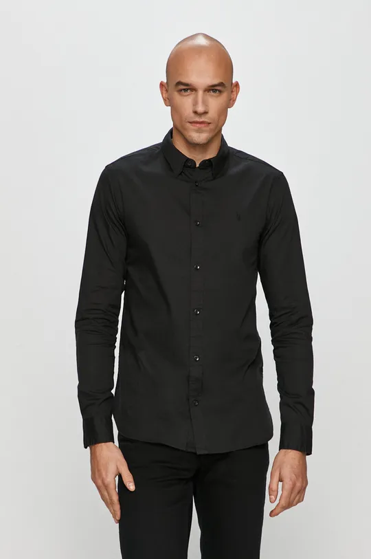 čierna AllSaints - Košeľa Redondo LS Shirt Pánsky