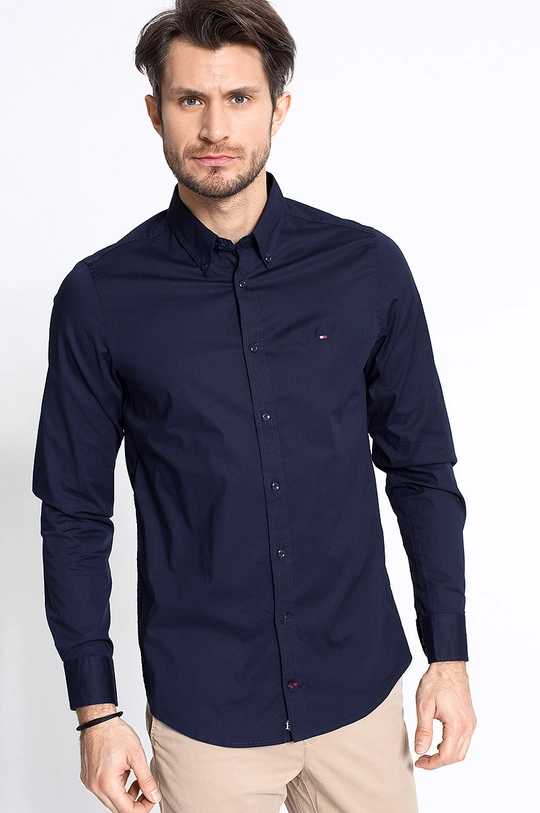 granatowy Tommy Hilfiger - Koszula Stretch Poplin 867894704 Męski