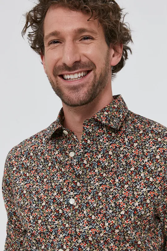 viacfarebná Bavlnená košeľa Selected Homme Pánsky