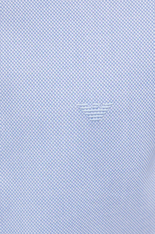 Βαμβακερό πουκάμισο Emporio Armani μπλε