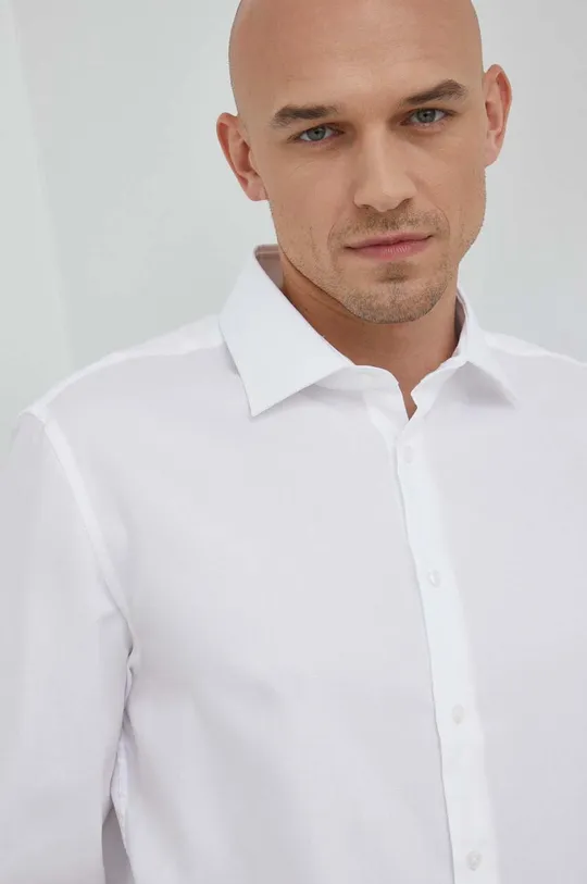 λευκό Βαμβακερό πουκάμισο Seidensticker Ανδρικά