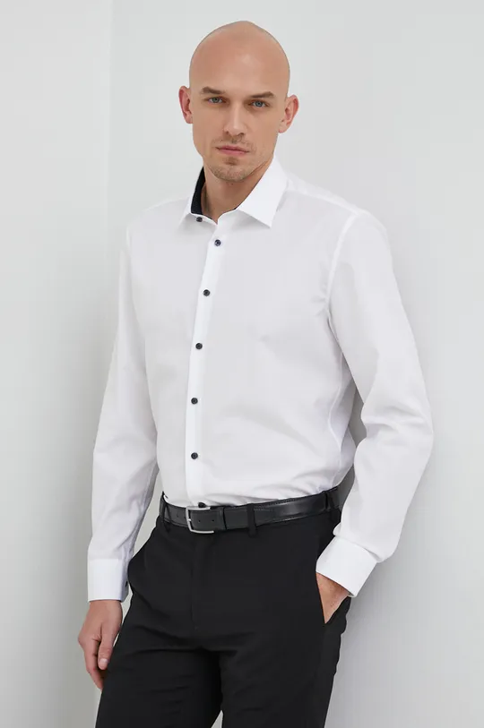 λευκό Βαμβακερό πουκάμισο Seidensticker