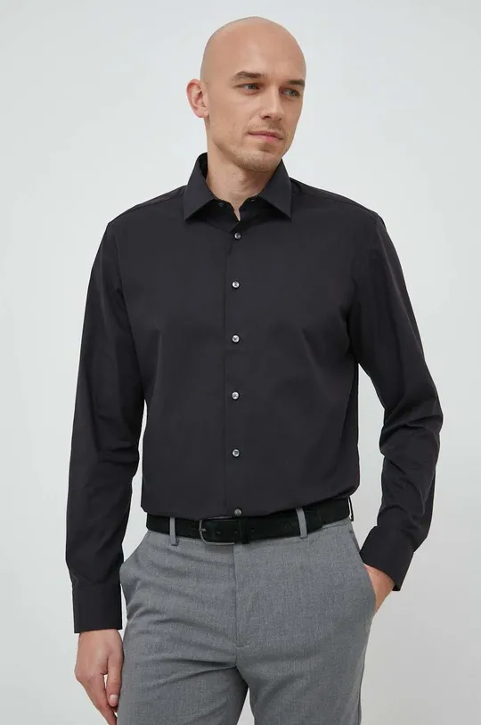 μαύρο Βαμβακερό πουκάμισο Seidensticker Ανδρικά