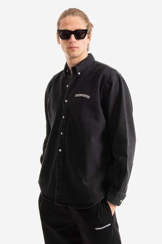 negru thisisneverthat cămașă din denim Washed Denim De bărbați