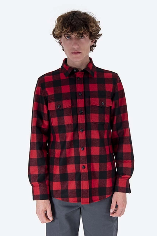 red Woolrich wool shirt Alaskan Melton Wool Men’s