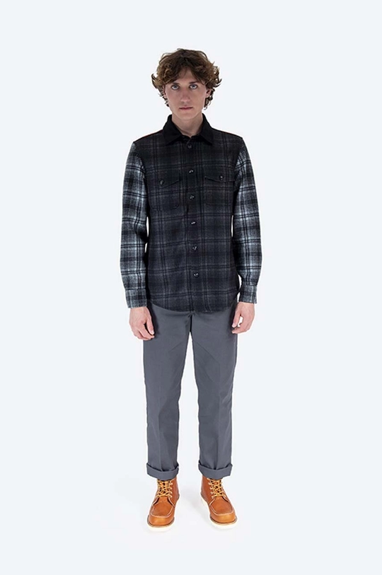 Woolrich cămașă de lână Alaskan Melton Wool negru