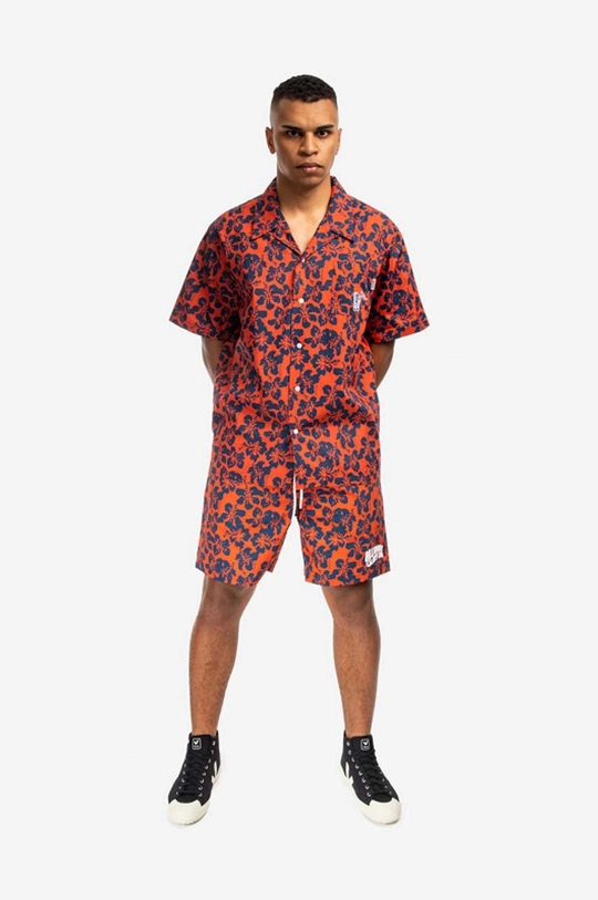 Βαμβακερό πουκάμισο Billionaire Boys Club Hibiscus Camo S/S Bowling Shirt κόκκινο