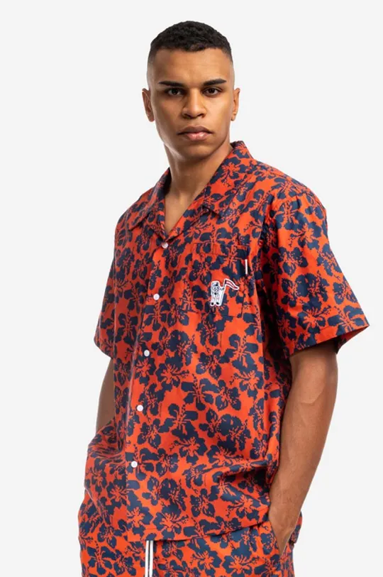 Billionaire Boys Club cămașă din bumbac Hibiscus Camo S/S Bowling Shirt
