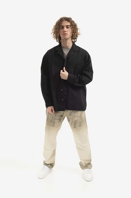 Хлопковая рубашка A-COLD-WALL* Woven Lasdun Shirt чёрный