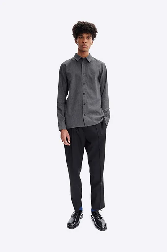 A.P.C. cotton shirt Chemise Vincent COEUT-H12426 GREY HEATHER gray