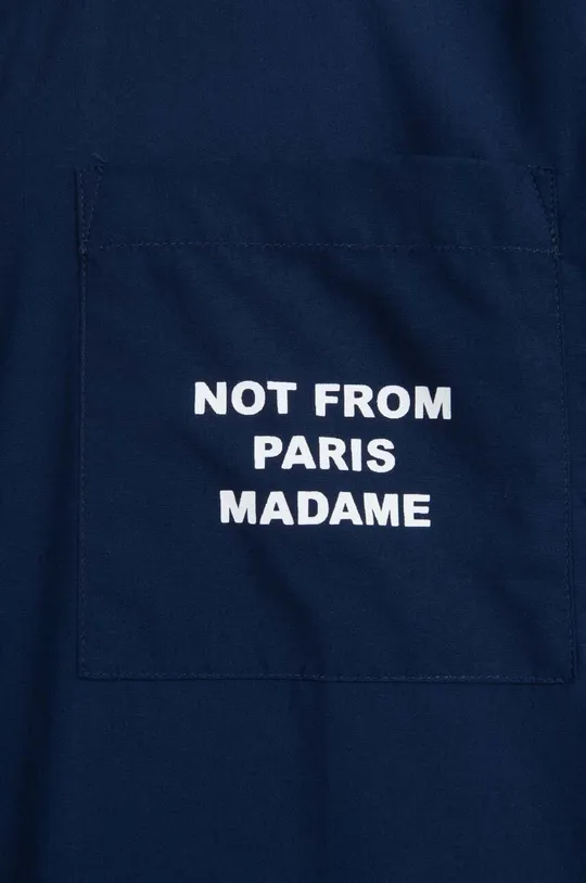 tmavomodrá Bavlnená košeľa Drôle de Monsieur La Chemise Slogan SH128 NAVY