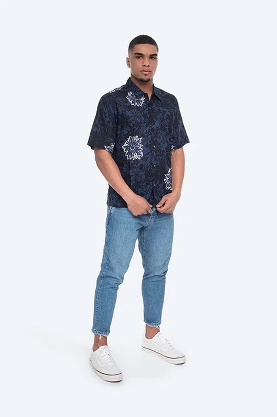 Bavlnená košeľa Norse Projects Carsten Flower Print burgundské