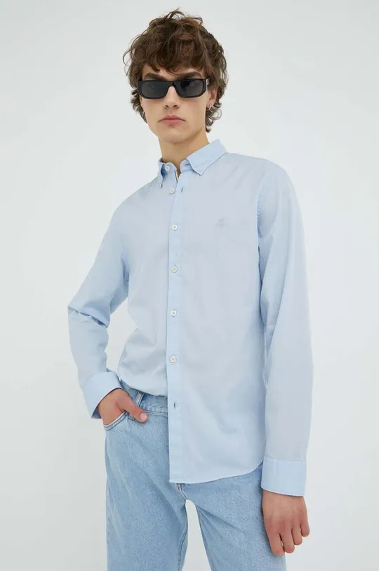 μπλε Βαμβακερό πουκάμισο Marc O'Polo Ανδρικά