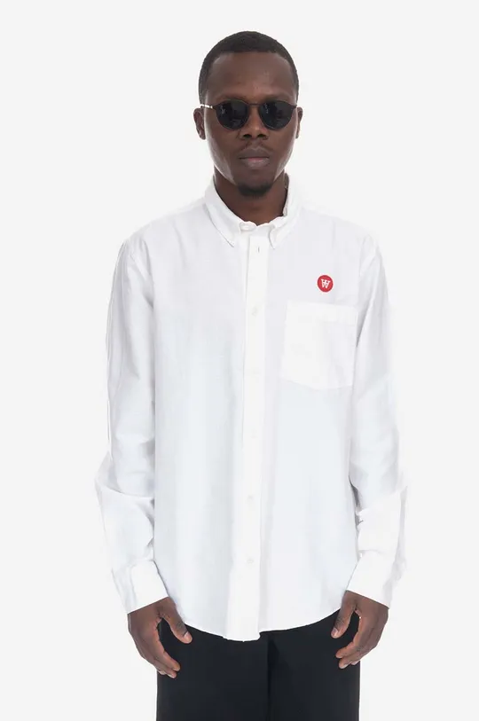 λευκό Βαμβακερό πουκάμισο Wood Wood Tod Ανδρικά