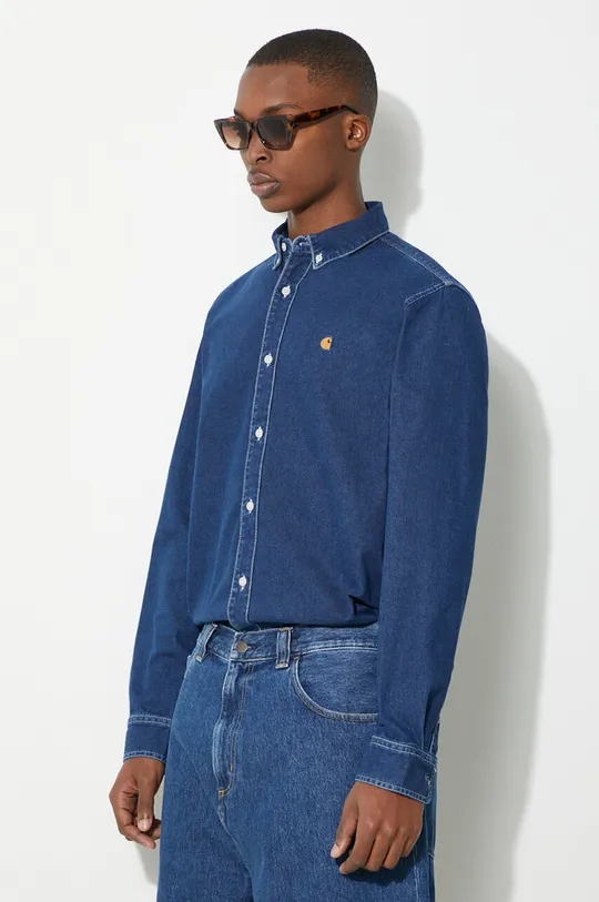 blu navy Carhartt WIP camicia di jeans Weldon Shirt