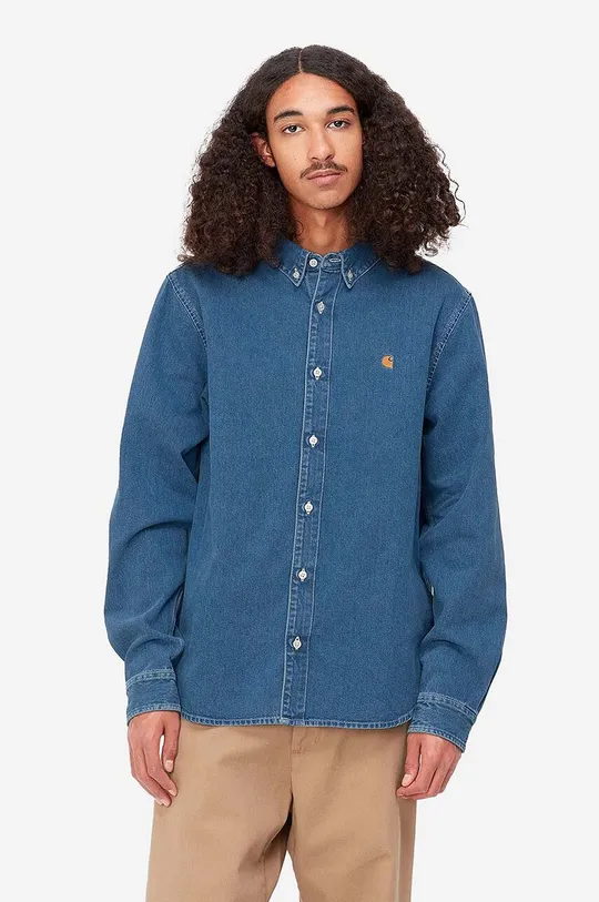 modrá Rifľová košeľa Carhartt WIP Weldon Shirt Pánsky