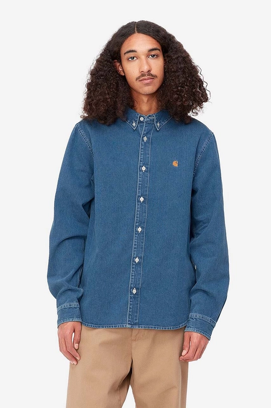 niebieski Carhartt WIP koszula jeansowa Weldon Shirt Męski