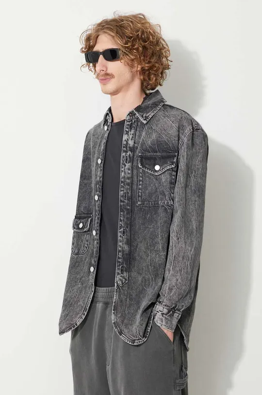 czarny Han Kjøbenhavn koszula jeansowa