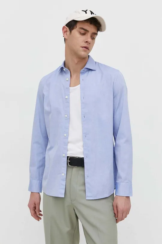 μπλε Βαμβακερό πουκάμισο Marc O'Polo Ανδρικά