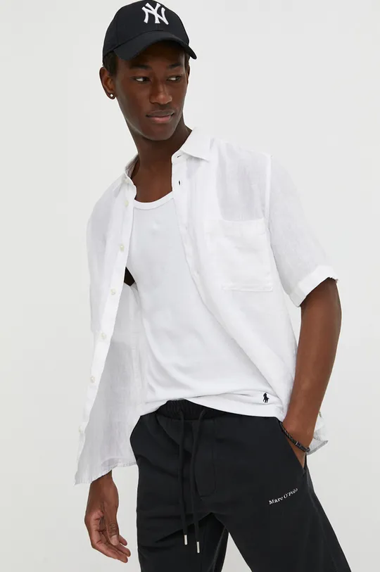 bianco Marc O'Polo camicia di lino